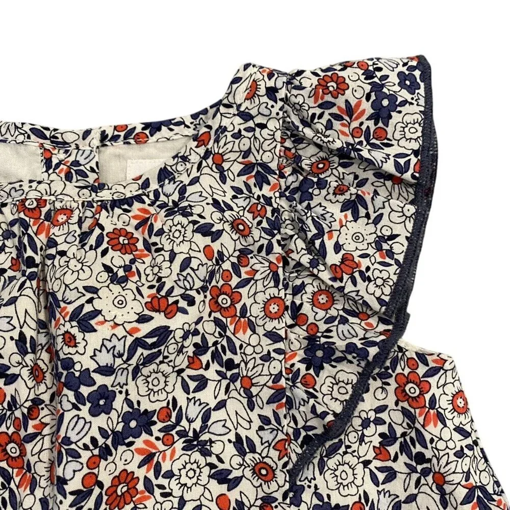 Baby Gap 6-12m Floral Ruffle Blouse Top
